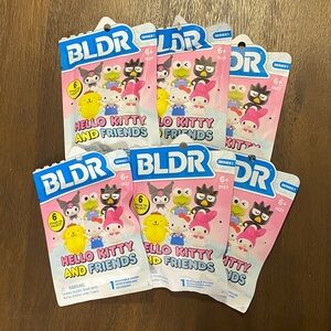 (6) Hello Kitty and Friends BLDR Bricks Buildable Figure w/ Stand & Accessory